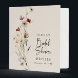Boho Bridal Shower 3 Ring Binder<br><div class="desc">This stylish & elegant bridal shower recipe binder features gorgeous hand-painted watercolor wildflowers arranged as a lovely bouquet and elegant calligraphy script. Find matching items in the Boho Wildflower Bridal Shower Collection.</div>