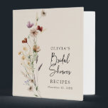 Boho Bridal Shower 3 Ring Binder<br><div class="desc">This stylish & elegant bridal shower recipe binder features gorgeous hand-painted watercolor wildflowers arranged as a lovely bouquet and elegant calligraphy script. Find matching items in the Boho Wildflower Bridal Shower Collection.</div>