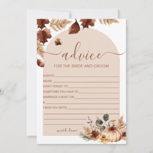 Boho Bridal Shower Advice Cards Terracotta Floral