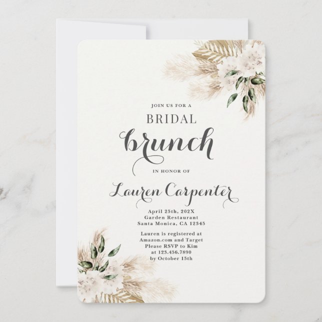 Boho Bridal Shower Brunch Invitation (Front)