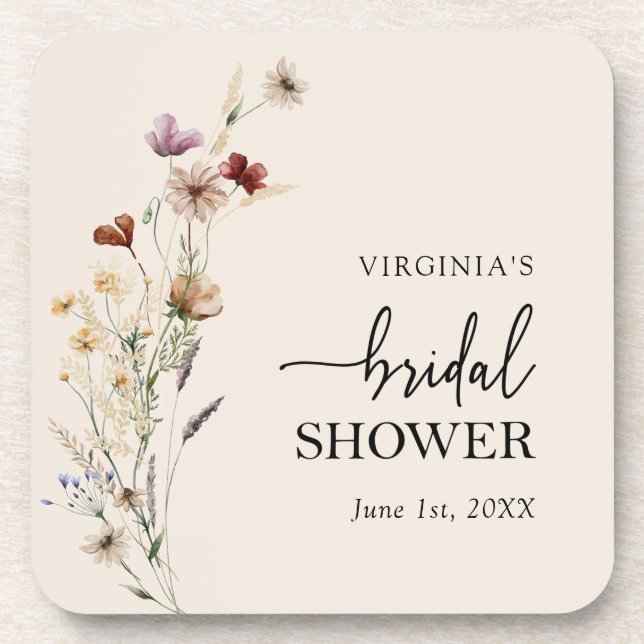 Boho Bridal Shower Coasters (Front)
