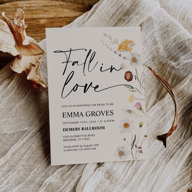 Boho Bridal Shower Fall in Love  Invitation (Creator Uploaded)