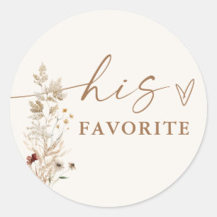 Boho Bridal Shower Favor Sticker   Modern Floral