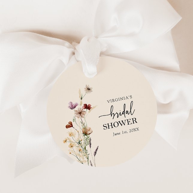 Boho Bridal Shower Favor Tags (Boho Wildflower Bridal Shower Favor Tags
)