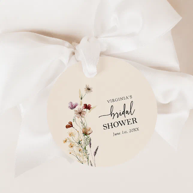 Boho Bridal Shower Favor Tags | Zazzle