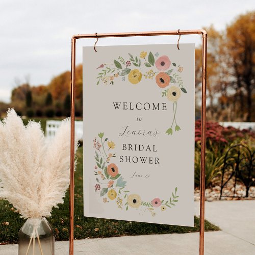 Boho Bridal Shower Floral Welcome Sign