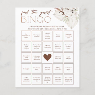 Boho Bridal Shower Game - Find the Guest Bingo