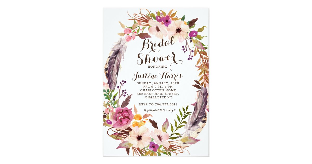 Boho Bridal Shower Invitation | Zazzle.com