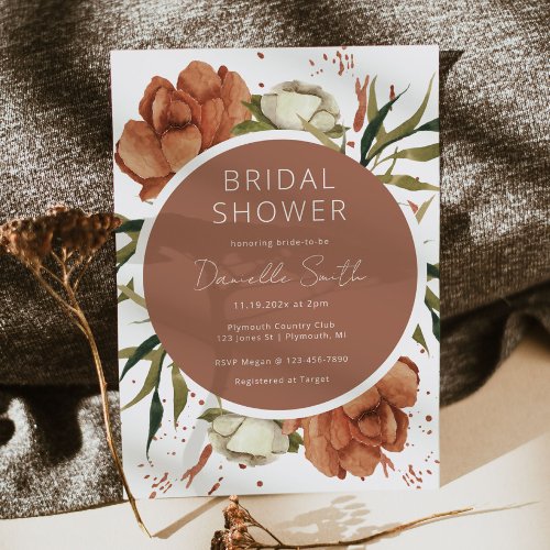 Boho Bridal Shower Invitation with Desert Florals