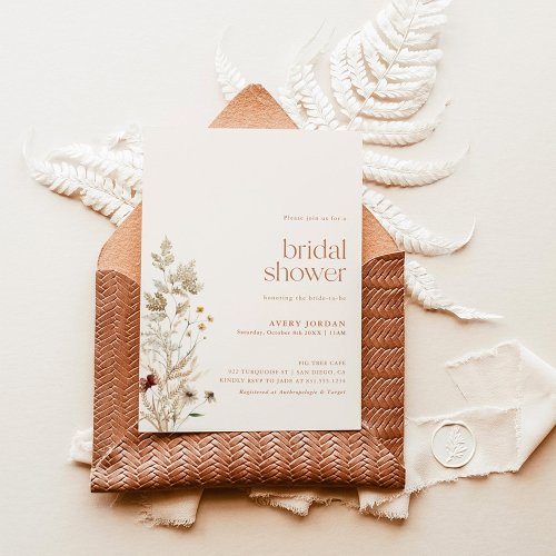 Boho Bridal Shower Invite  Modern Floral Bridal
