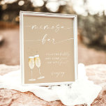 Boho Bridal Shower Mimosa Bar Sign<br><div class="desc">This Mimosa Bar Sign features a beautifully modern minimalist calligraphy- perfect to display at your shower or event's bubbly station! Text and background colors are fully editable —> click the "Customize Further" button to edit!</div>