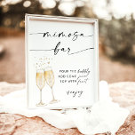 Boho Bridal Shower Mimosa Bar Sign | Bubbly Bar<br><div class="desc">This Mimosa Bar Sign features hand-painted watercolor champagne flutes and is perfect to display at your shower or event's bubbly station! Text and background colors are fully editable —> click the "Customize Further" button to edit!</div>