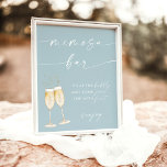 Boho Bridal Shower Mimosa Bar Sign | Dusty Blue<br><div class="desc">This Mimosa Bar Sign features a beautifully modern minimalist calligraphy- perfect to display at your shower or event's bubbly station! Text and background colors are fully editable —> click the "Customize Further" button to edit!</div>