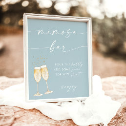 Boho Bridal Shower Mimosa Bar Sign | Dusty Blue