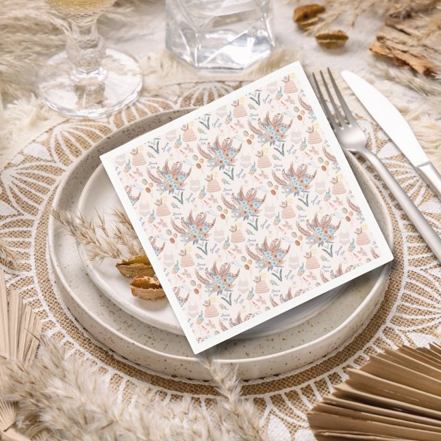 Boho Bridal Shower Pattern Napkins (Creator Uploaded)