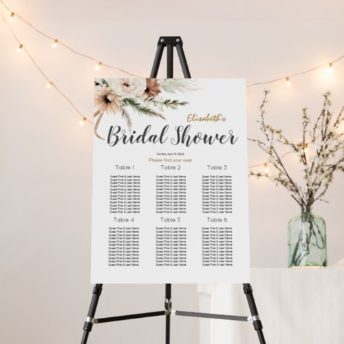 Boho Bridal Shower Seating Chart Foam Board