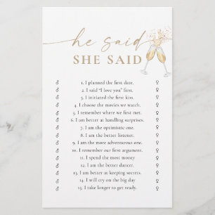 Boho Bridal Shower Shoe Game Card