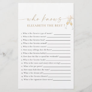 Boho Bridal Shower Shoe Game Card