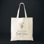 Boho Bridal Shower Tote Bag<br><div class="desc">Boho Bridal Shower Tote Bag. Revel in a rustic charm with a trending earth-tone color palette of tan, brown, rust, terracotta, and burnt orange. This collection, featuring dried grass, leaves, and vintage wildflowers, takes you on a journey back to nature. With party signs, tabletop signs, paperware, and chic candy favors,...</div>