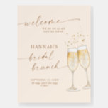 Boho Bridal Shower Welcome Sign | Brunch & Bubbly<br><div class="desc">This lovely Customizable Welcome Poster features a minimalist design with champagne flutes and is a beautiful way to warmly welcome your guests to your wedding,  bridal shower,  baby shower or special event. Easily edit most wording to match your event! Text and background colors are fully editable!</div>