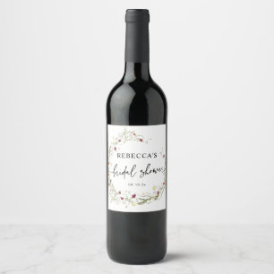 Boho Bridal Shower  Wine Label