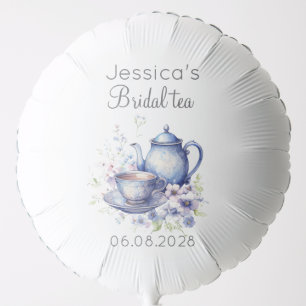 Boho Bridal Tea Blue Floral Vintage Bridal Shower Balloon