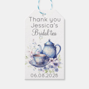 Boho Bridal Tea Blue Floral Vintage Bridal Shower Gift Tags