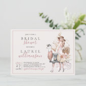 Boho Bride and Formal Llama Bridal Shower Invitation (Standing Front)