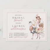 Boho Bride and Formal Llama Bridal Shower Invitation (Front/Back)