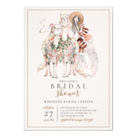 Boho Bride and Llamas Bridal Shower Invitation