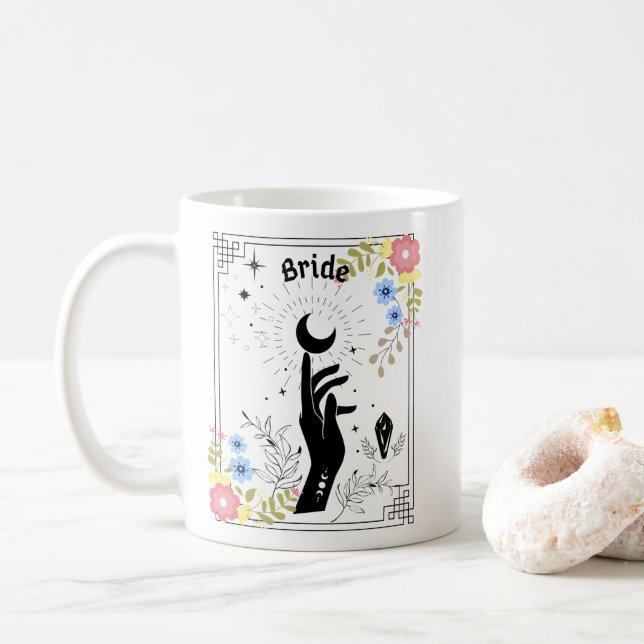 Boho Bride, Mystic Bride, Tarot Bride Coffee Mug (With Donut)
