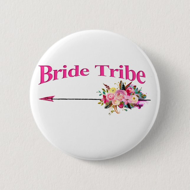 Boho Bride Tribe Button (Front)