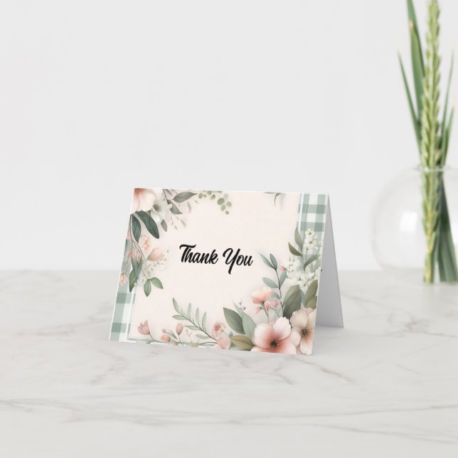   boho bride weddings Bridal Shower Letterpress Thank You Card (Front)