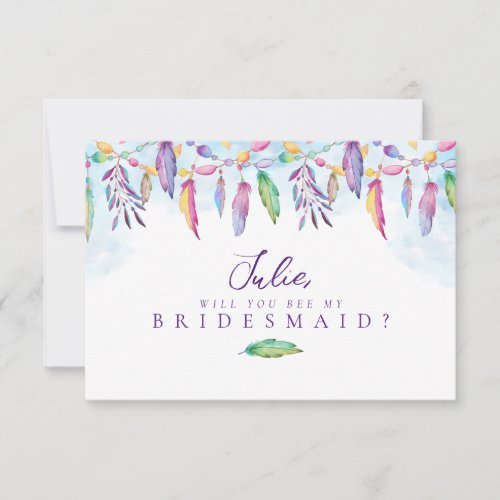 Boho Bridesmaid Card