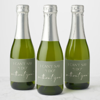 Boho Bridesmaid Proposal Mini Champagne Label