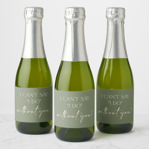 Boho Bridesmaid Proposal Mini Champagne Label 