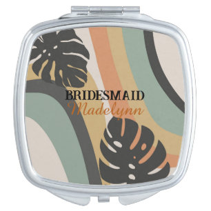Boho bridesmaid survival kit gift elegant script  compact mirror
