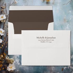 Boho Brown and Cream Wedding Envelope