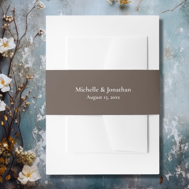 Boho Brown and Cream Wedding Invitation Belly Band (Boho Brown and Cream Wedding Invitation Belly Band)