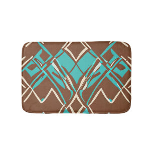 Liquify – Brown, Turquoise, Teal, Black, White Bath Mat for Sale by Elsy's  Art