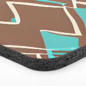 Boho Brown and Turquoise Geometric Shapes Pattern  Seat Cushion (Corner Detail)