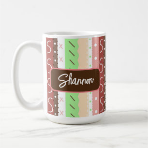 Boho Brown, Burgundy, Green and Mauve Whimsical  Coffee Mug