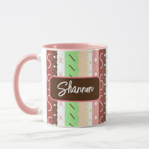 Boho Brown, Burgundy, Green and Mauve Whimsical Mug