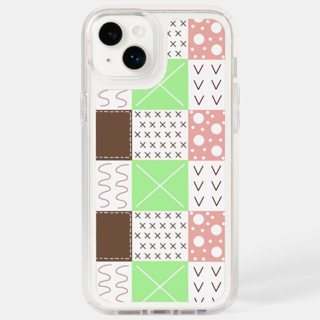 Boho Brown, Burgundy, Green and Mauve Whimsical Speck iPhone Case (Front)