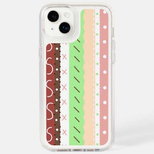 Boho Brown, Burgundy, Green and Mauve Whimsical   Speck iPhone Case (Front)