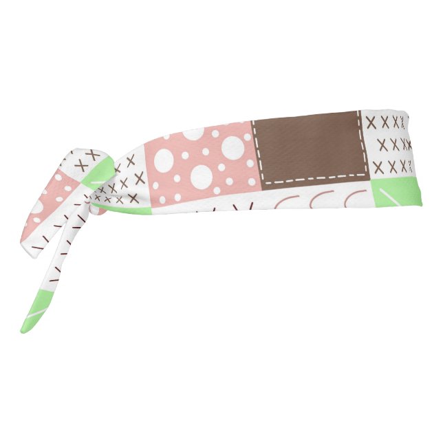 Boho Brown, Burgundy, Green and Mauve Whimsical  Tie Headband (Rotate 270)