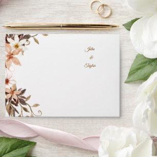 Boho Brown Floral Envelope