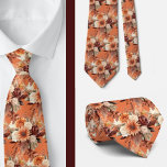 Boho Brown Gold Floral Watercolor Flowers Wedding  Neck Tie<br><div class="desc">A boho floral brown orange and gold watercolor necktie blends earthy tones with elegant metallic accents to create a sophisticated yet free-spirited look. The design features a watercolor-inspired pattern, with soft, flowing florals in warm shades of brown, ochre, and beige. These flowers are intertwined with delicate green leaves, creating a...</div>