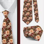 Boho Brown Gold Floral Watercolor Flowers Wedding Neck Tie<br><div class="desc">A boho floral brown orange cream ivory fall autumn colors and gold watercolor necktie blends earthy tones with elegant metallic accents to create a sophisticated yet free-spirited look. The design features a watercolor-inspired pattern, with soft, flowing florals in warm shades of brown, ochre, and beige. These flowers are intertwined with...</div>