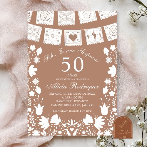 Boho Brown Talavera Mexican Surprise Birthday